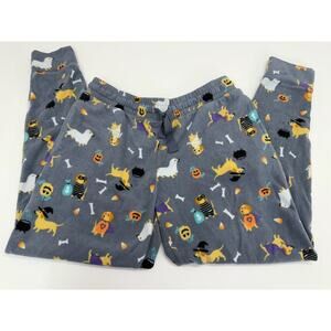 Jaclyn Intimates Womens PJ Jogger Pants Size XL Gray Halloween Dog Fleece